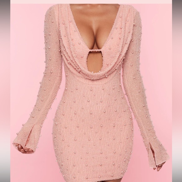 Oh Polly Pink Beaded Dress - Picture 6 of 7